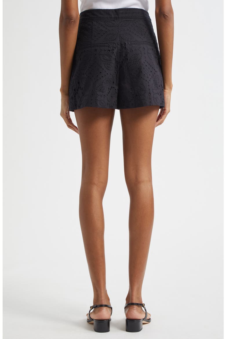 Fabian Cotton Eyelet Shorts, Alternate, color, BLACK