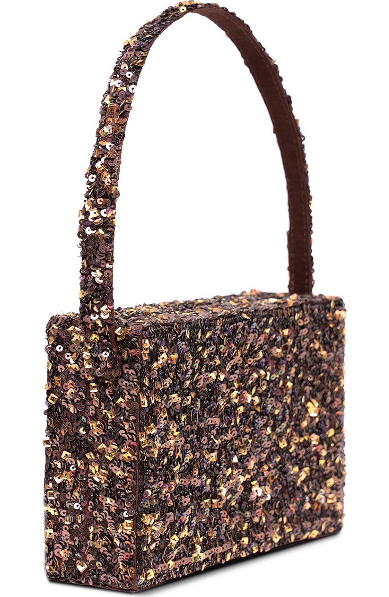 Simitri Sequin Box Clutch, Alternate, color, Cocoa