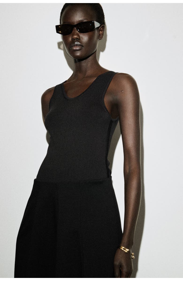 COS Sculptural Jersey Midi Skirt, Alternate, color, Black