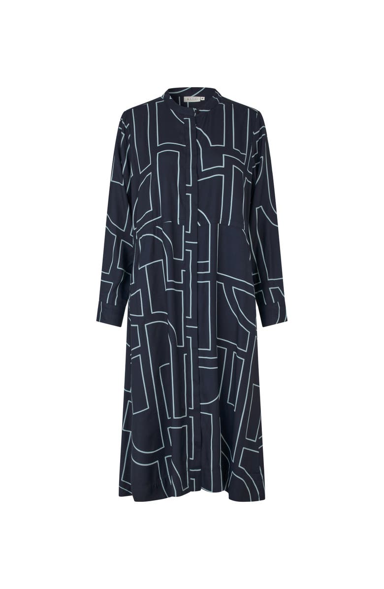 Masai Copenhagen Nataly Long Sleeve A-Line Midi Dress, Alternate, color, Navy Blazer