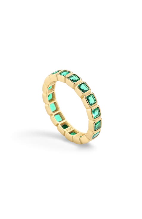 Emerald Cut Birthstone Eternity Ring