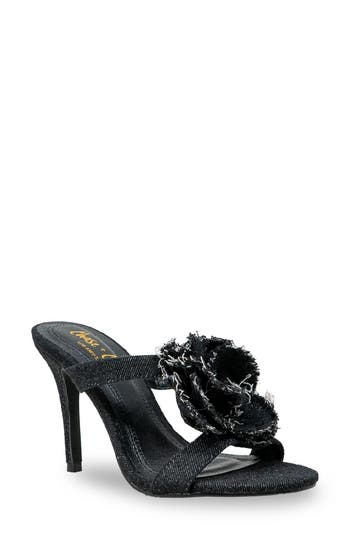 CHASE & CHLOE CHASE AND CHLOE YURELI FRAY ROSETTE SLIDE SANDAL 