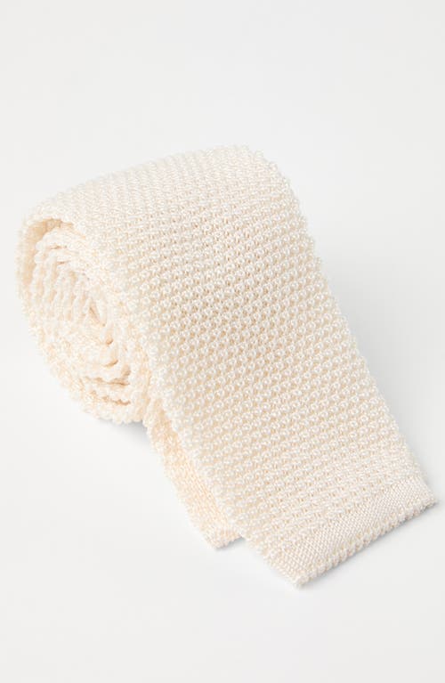 Brunello Cucinelli Knitted Silk Tie In Neutral