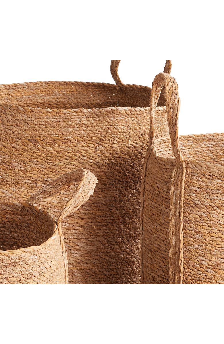 Napa Home & Garden Seagrass Round Baskets With Long Handles Set of 3, Alternate, color, Beige