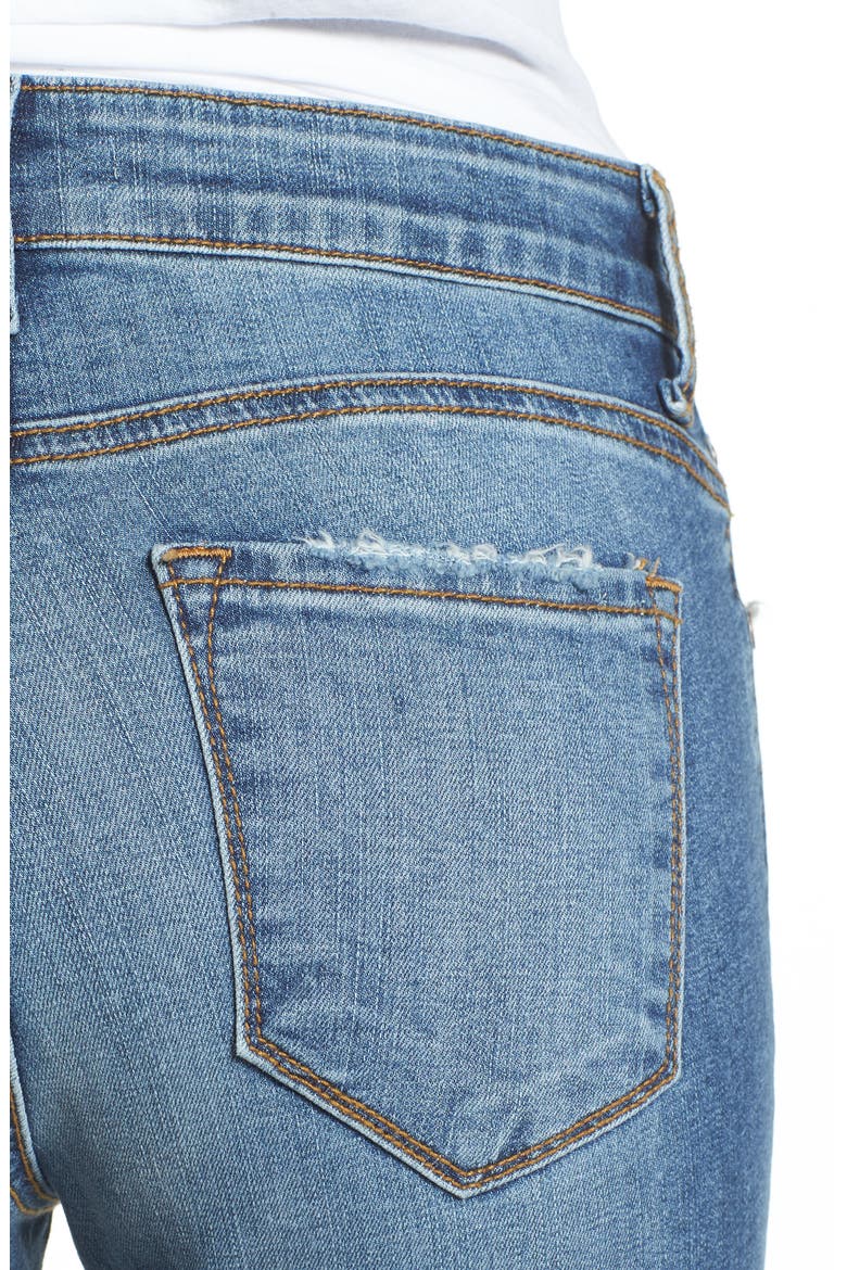 Ripped Step Hem Skinny Jeans, Alternate, color, DESTROY RINSE WASH