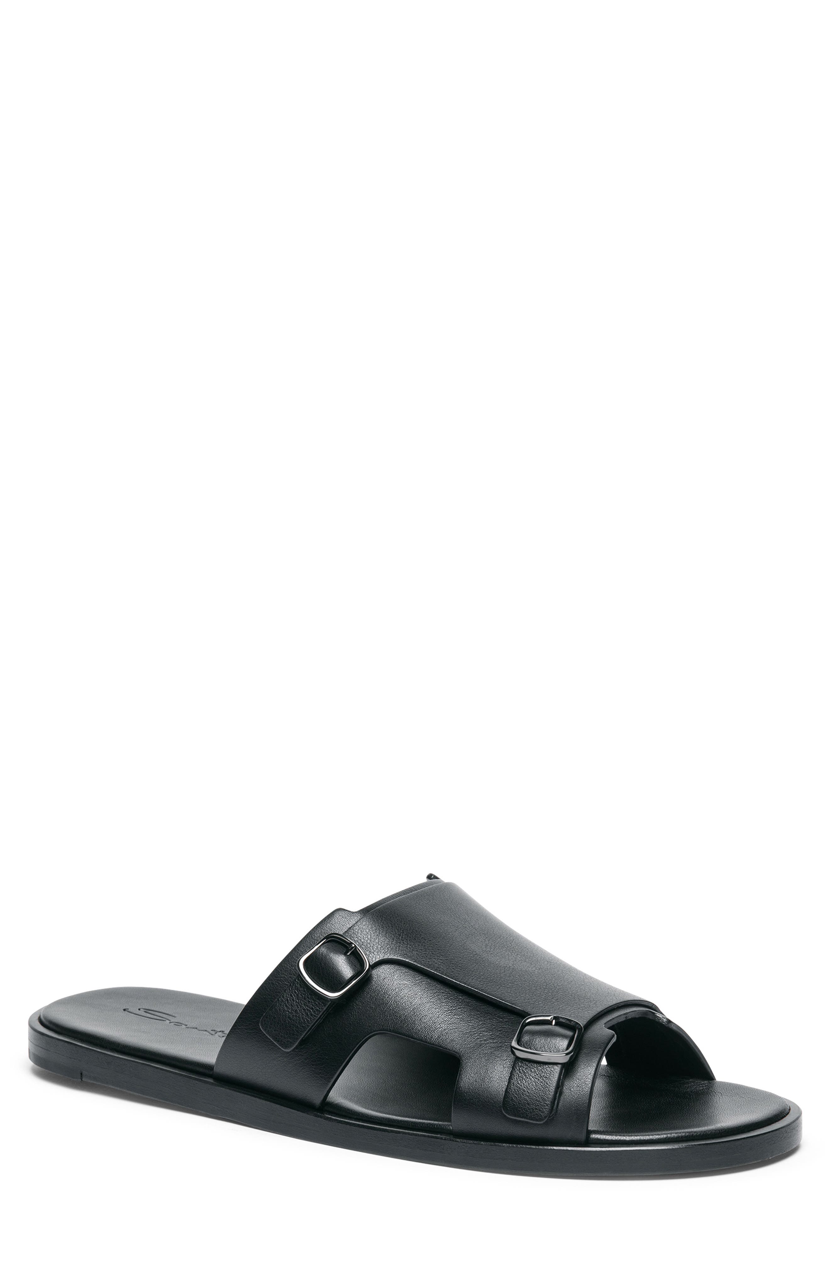 Santoni Duo Sandal, Main, color, Black