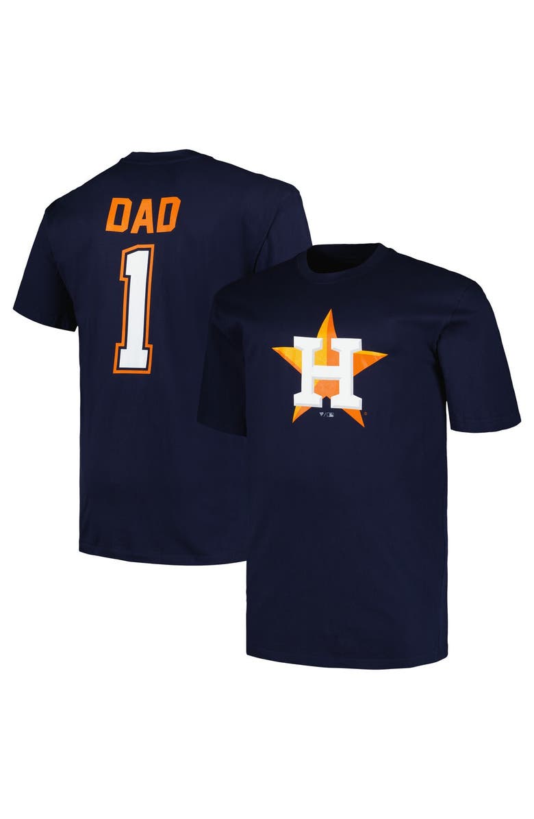 PROFILE Men's Profile Navy Houston Astros Big & Tall #1 Dad T-Shirt, Main, color, Navy