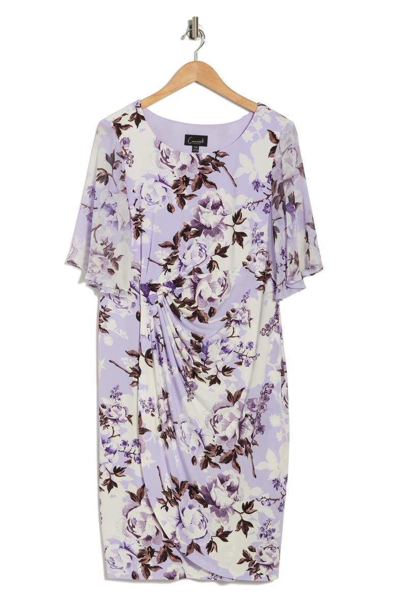 Flutter Sleeve Faux Wrap Dress, Alternate, color, LIGHT LAVENDER
