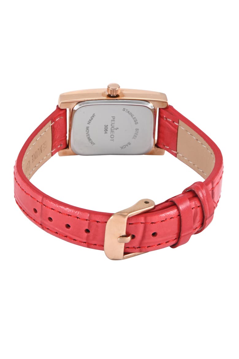 Vintage Tank  Remote Sweep Leather Watch- 20x35MM, Alternate, color, Red