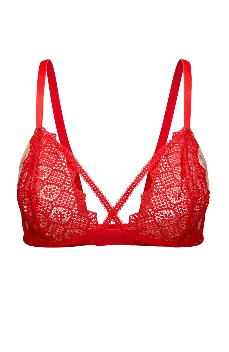 Adore Me Giudi Unlined Plunge Bra, Alternate, color, Dark Red