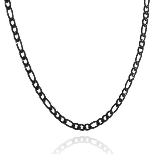 Lucky Brand Figaro Chain Necklace In Black