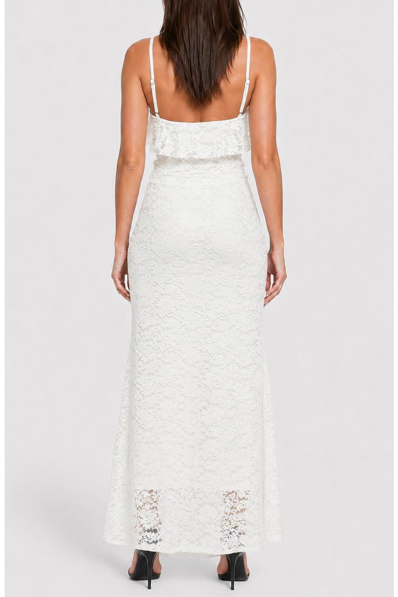 Lace Ruffle Halter Maxi Dress, Alternate, color, IVORY