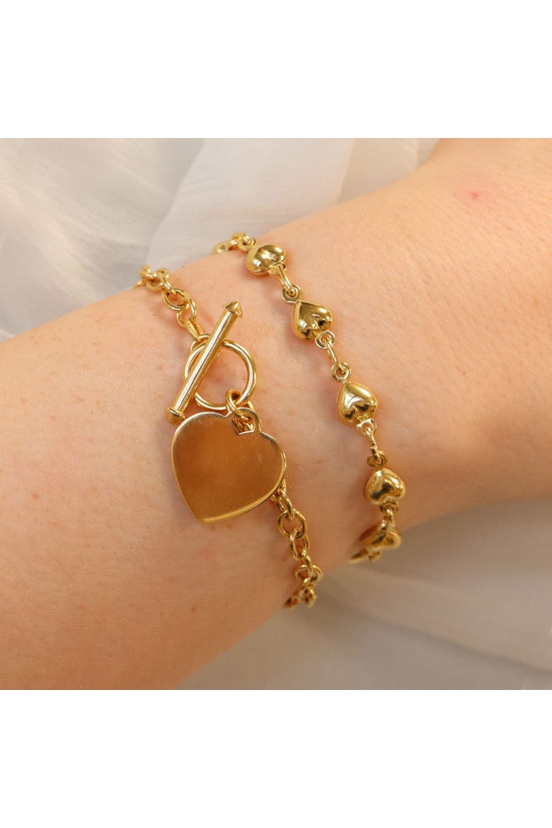Heart Toggle Bracelet, Alternate, color, Gold-Plated Sterling Silver