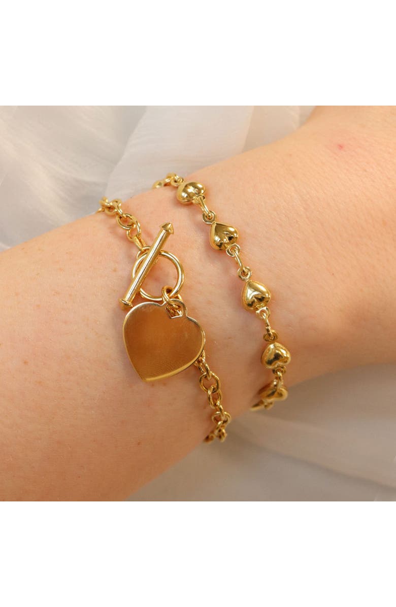 The Lovery Fine Jewelry Heart Toggle Bracelet, Alternate, color, Gold-Plated Sterling Silver