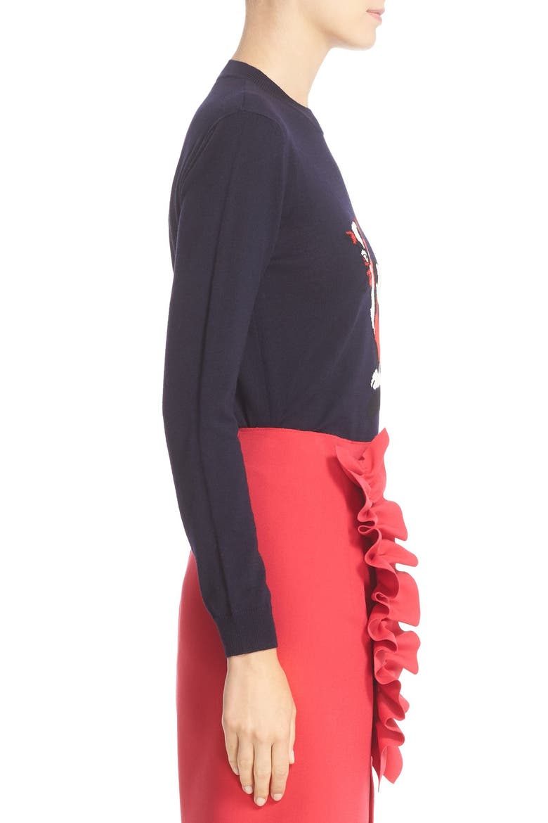 Intarsia Knit Cat Sweater, Alternate, color, NAVY