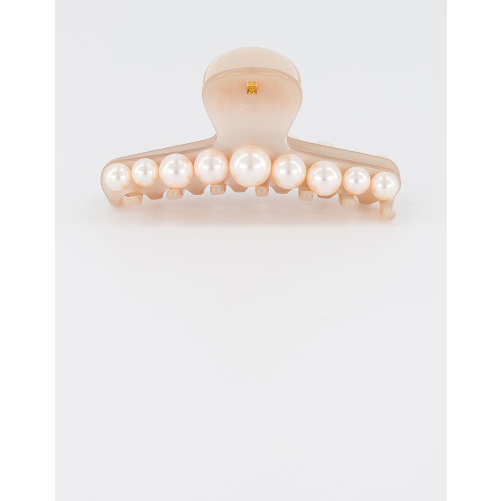 Alexandre De Paris Goncourt Aceate And Pearls Hair Clip In Gold