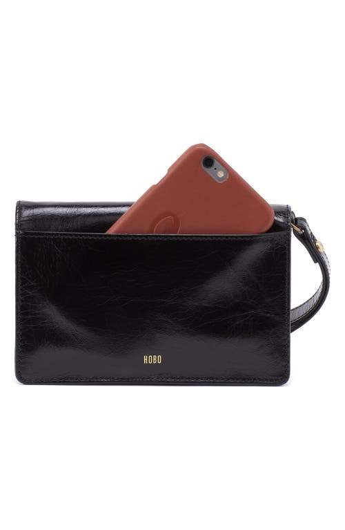 Hobo Jill Leather Wristlet In Black