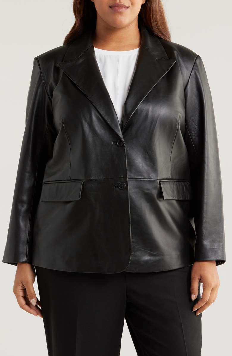 Nordstrom Leather Blazer, Alternate, color,