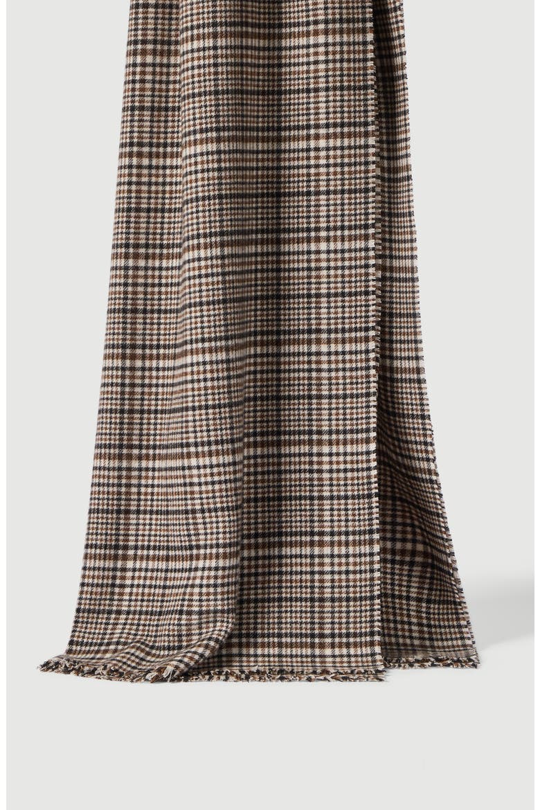 Cashmere Prince of Wales scarf, Main, color, Brown