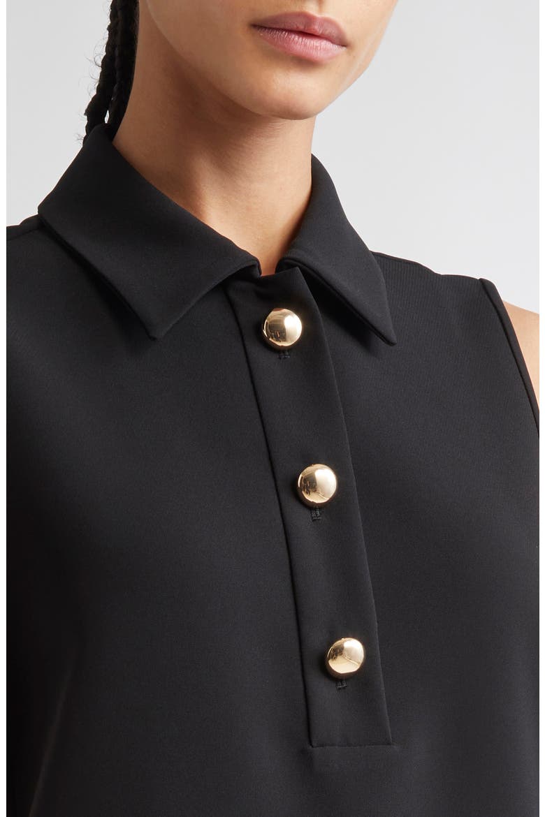 Golf Sleeveless Cady Polo, Alternate, color, BLACK