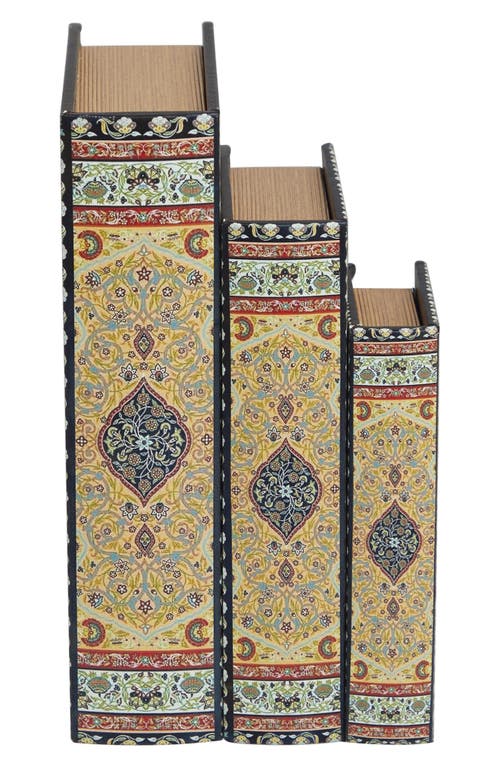Sonoma Sage Home Set Of 3 Canvas Faux Book Boxes In Multi Colored