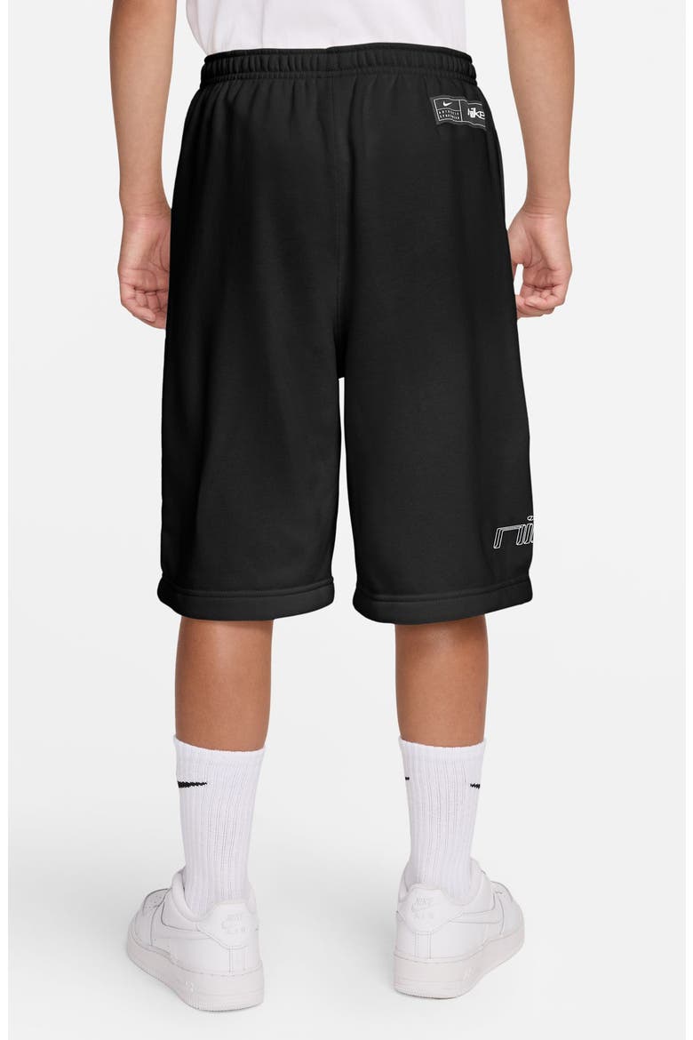 Kids' Dri-FIT Fleece Shorts, Alternate, color, 010 BLACK/WHITE