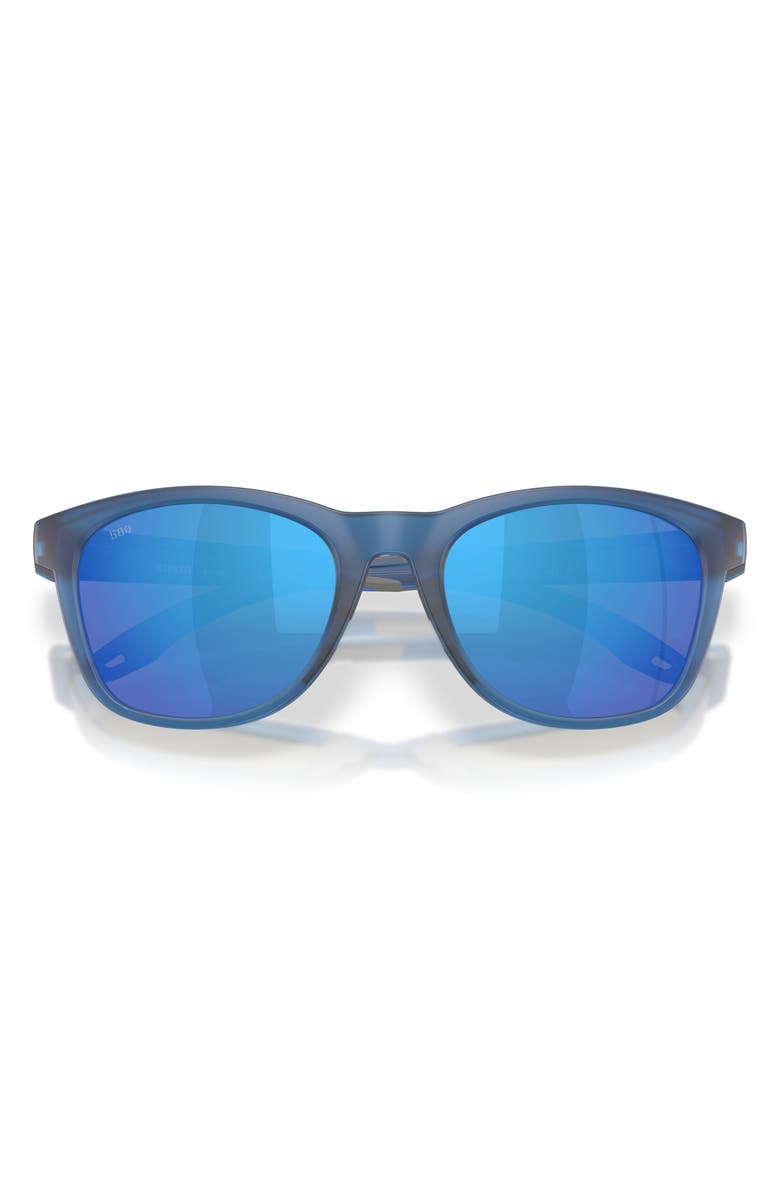 Costa Del Mar Aleta 54mm Polarized Mirrored Round Sunglasses, Alternate, color, Translucent Blue / Blue 580G