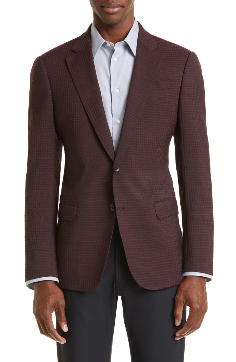 Emporio Armani G-Line Textured Box Stretch Virgin Wool Sport Coat, Main, color,