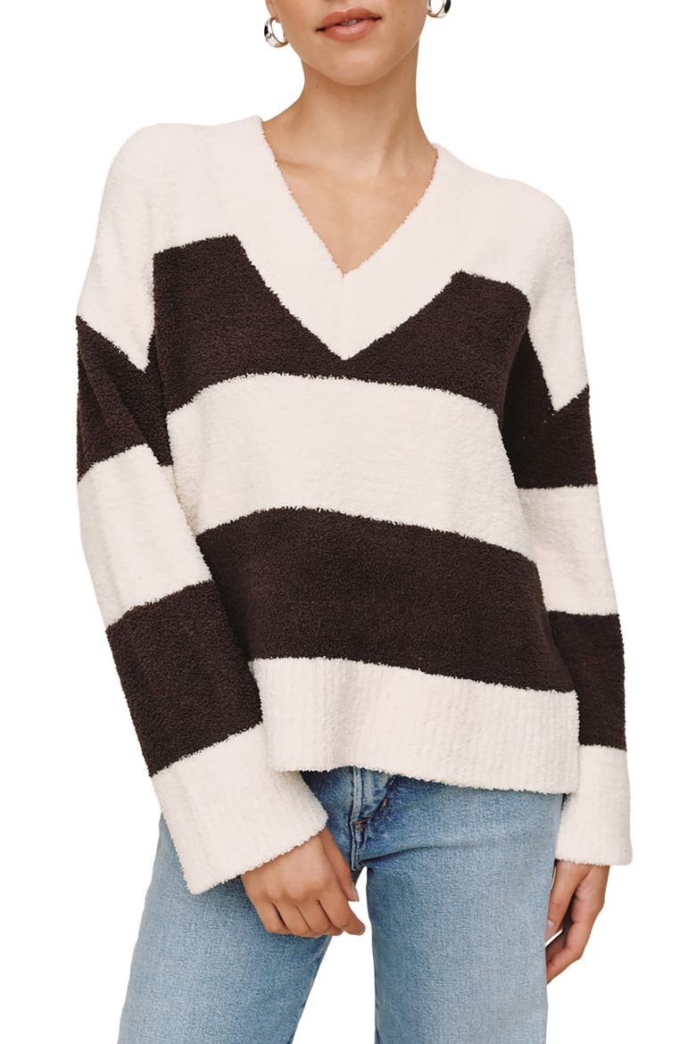 Oversize V-Neck Sweater, Main, color, FROST AND FAWN