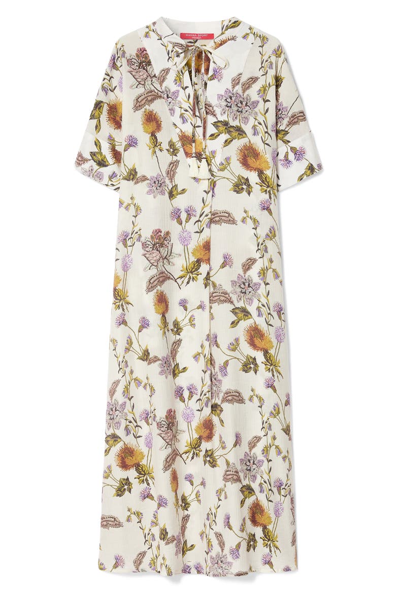 Otto Floral Crepe Dress, Alternate, color, WHITE