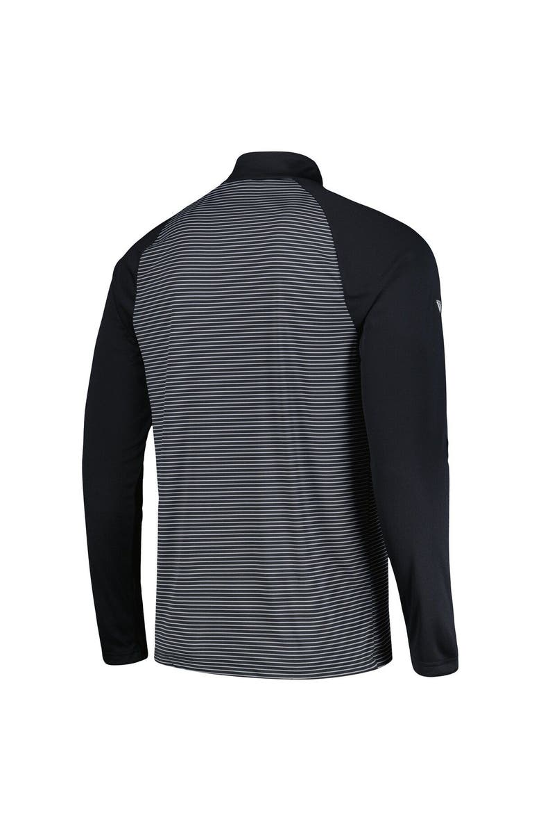 LEVELWEAR Men's Levelwear Black San Francisco Giants Charter Striped Raglan Quarter-Zip Top, Alternate, color, Black