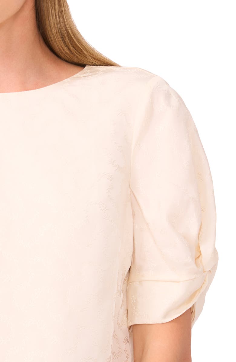Ted Baker Chloe Puff Sleeve Jacquard Top, Alternate, color, Vanilla Ice