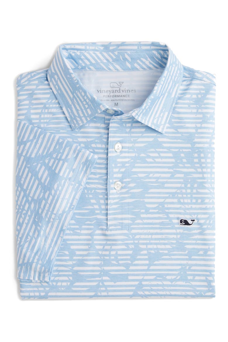 Sankaty Classic Fit Cool Drinks Print Short Sleeve Performance Polo, Alternate, color, JAKE BLUE