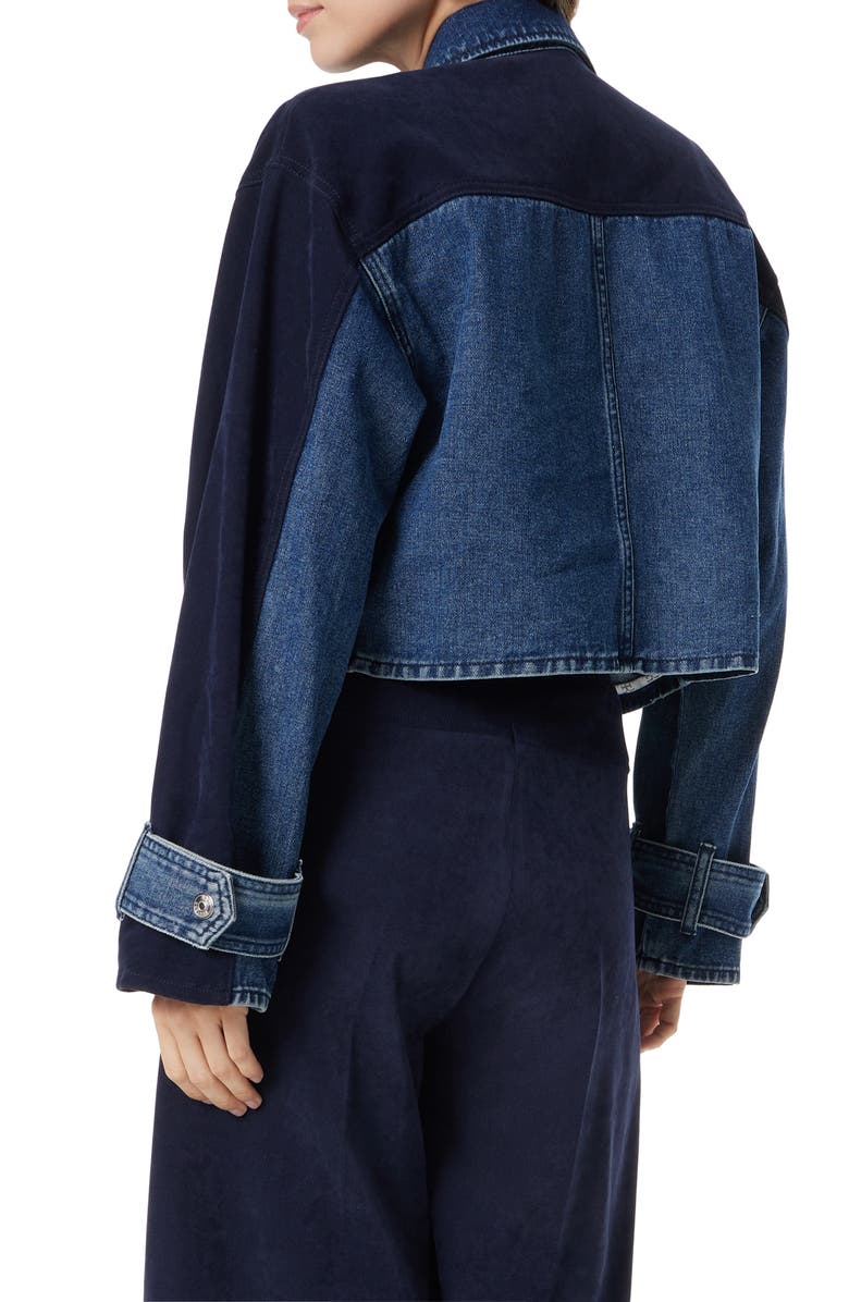 Sam Edelman Mesa Crop Denim Moto Jacket, Alternate, color, 