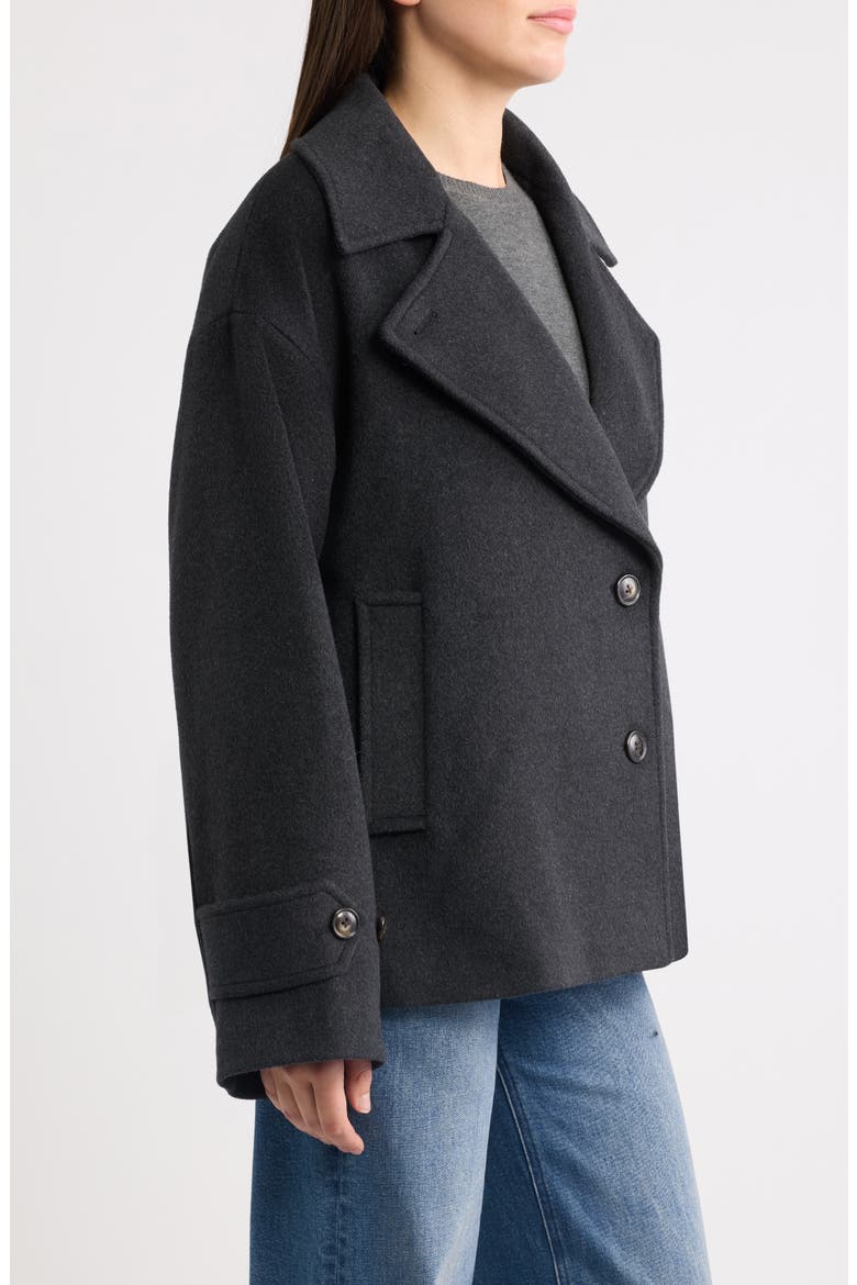 Single Breasted Crop Coat, Alternate, color, DK HEATHER GREY