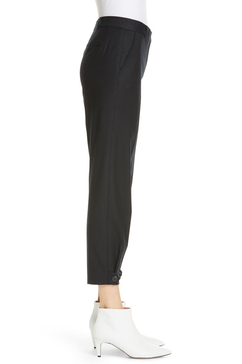 Wool Blend Flannel Button Cuff Pants, Alternate, color, NAVY NIGHT