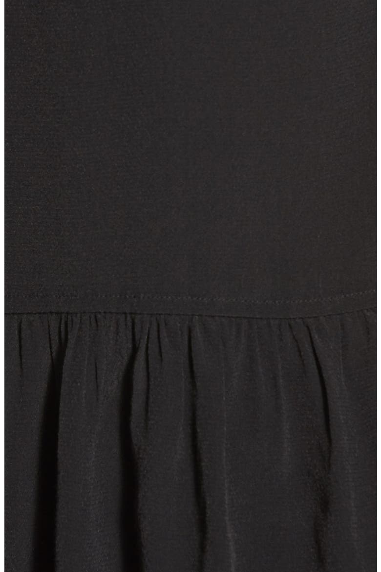 V-Neck Peplum Tee, Alternate, color, BLACK
