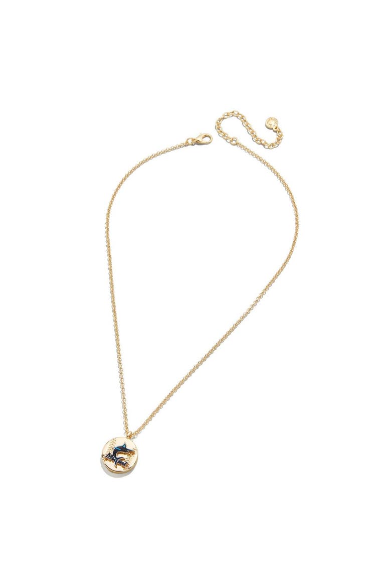 Miami Marlins Pendant Necklace, Alternate, color, Gold