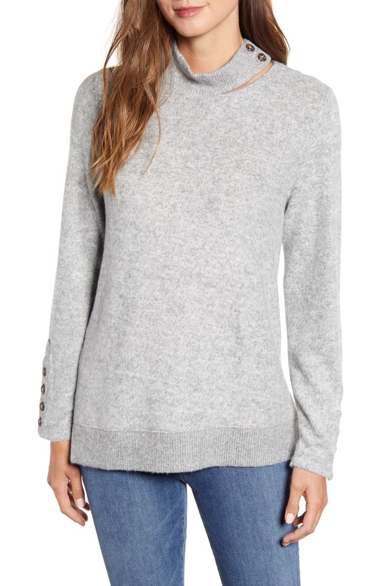 Wit & Wisdom Mock Neck Sweater, Main, color, 