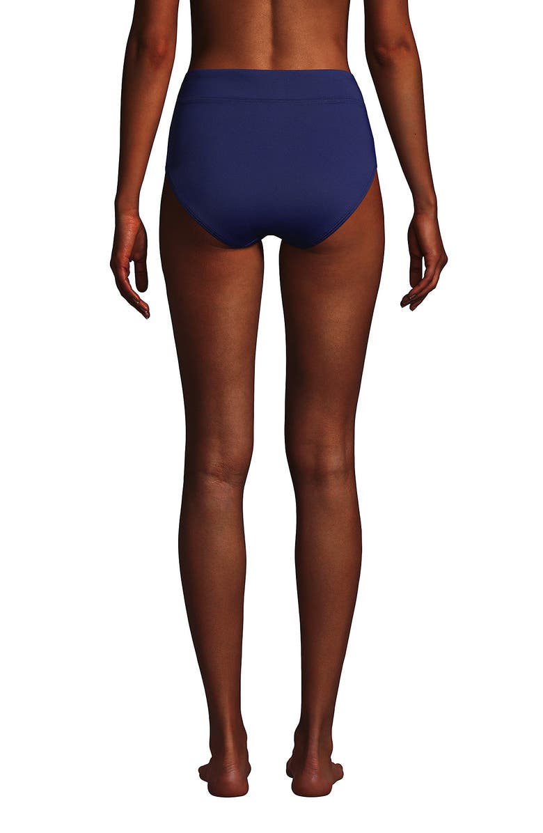 Lands' End Tummy Control High Waisted Bikini Bottoms, Alternate, color, Deep Sea Navy
