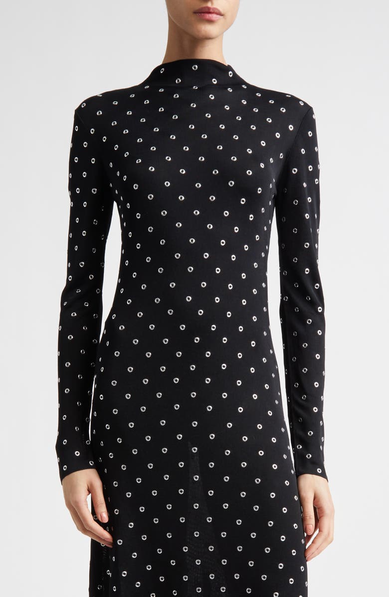Altuzarra Kaplan Grommet Embellished Long Sleeve Sweater Dress, Alternate, color, Black