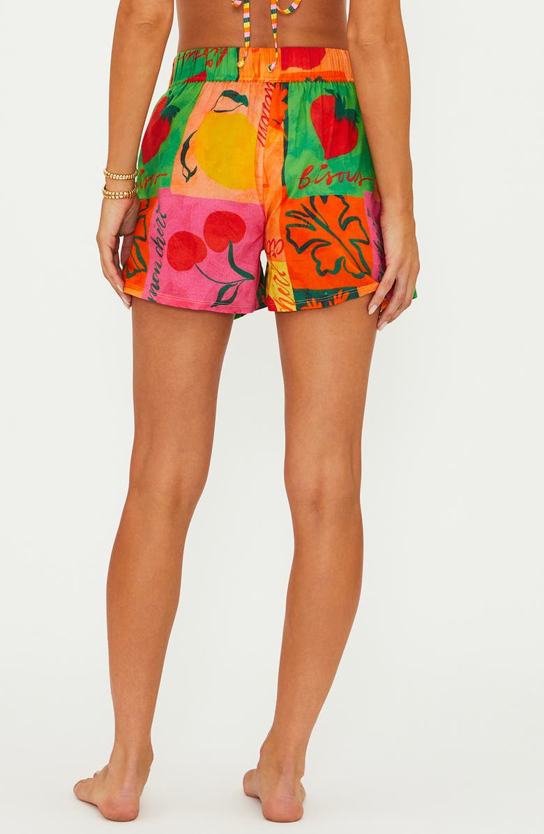 Beach Riot Rayah Cover-Up Shorts, Alternate, color, Fruit Market