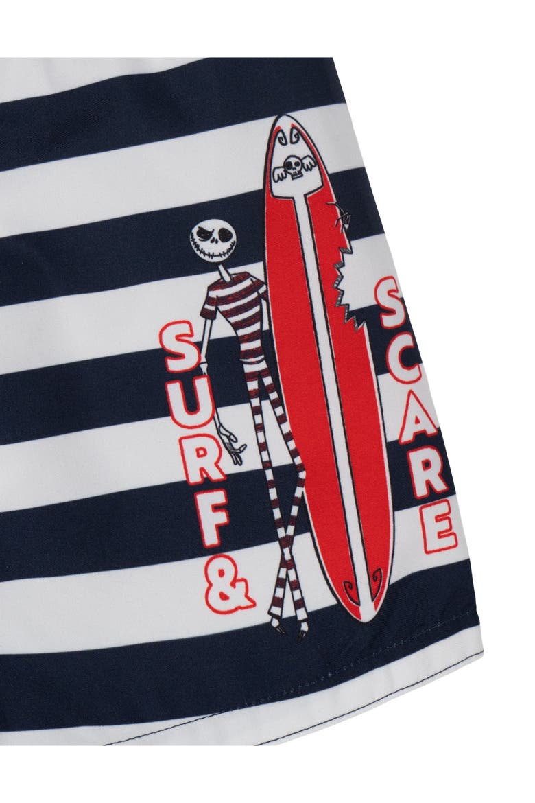 Nightmare Before Christmas Jack Skellington 2-Piece Rash Guard and Swim Trunks Set, Alternate, color, Jack Skellington Red