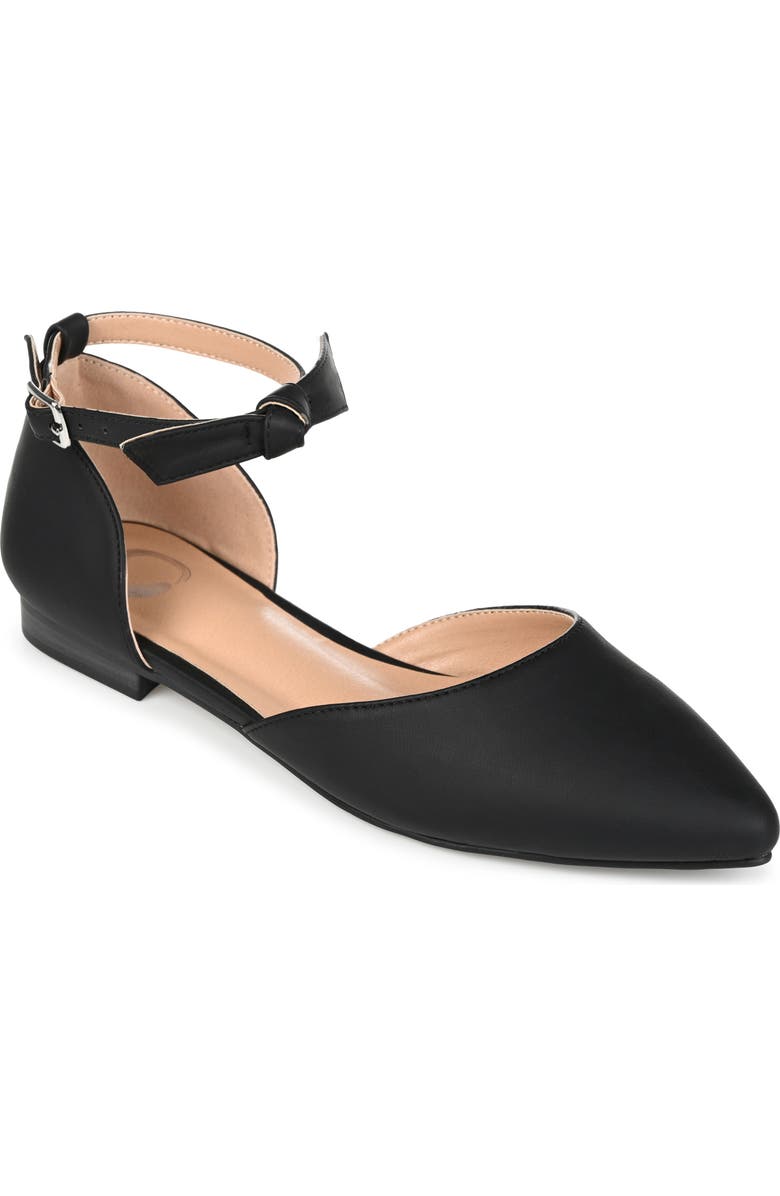 Journee Collection Vielo Ankle Strap Flat - Wide Width, Main, color,