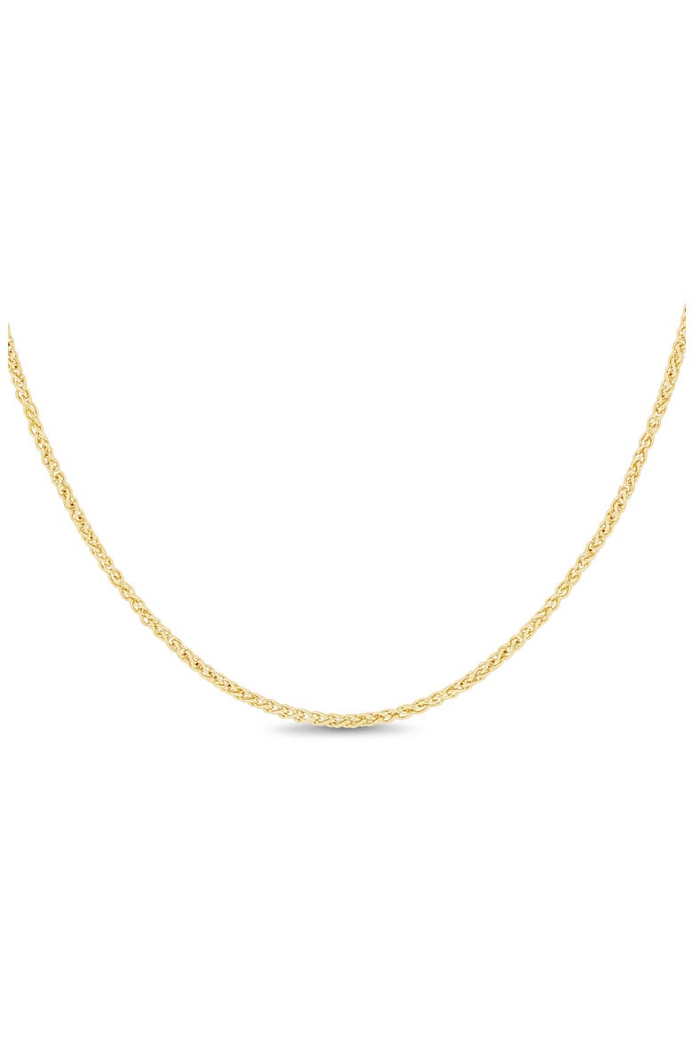 14K Gold Wheat Chain Necklace, 4mm, Alternate, color, 14KY
