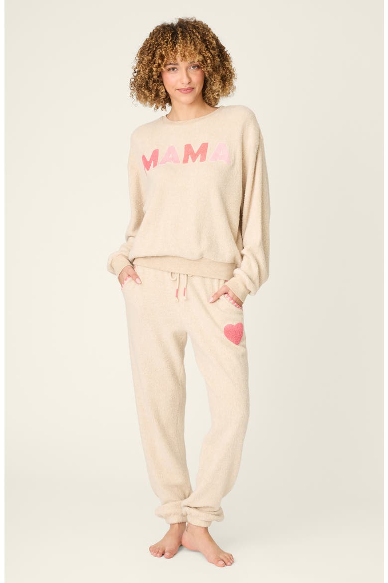 For the Mama Cotton Blend Pajama Pants, Alternate, color, LIGHT OATMEAL