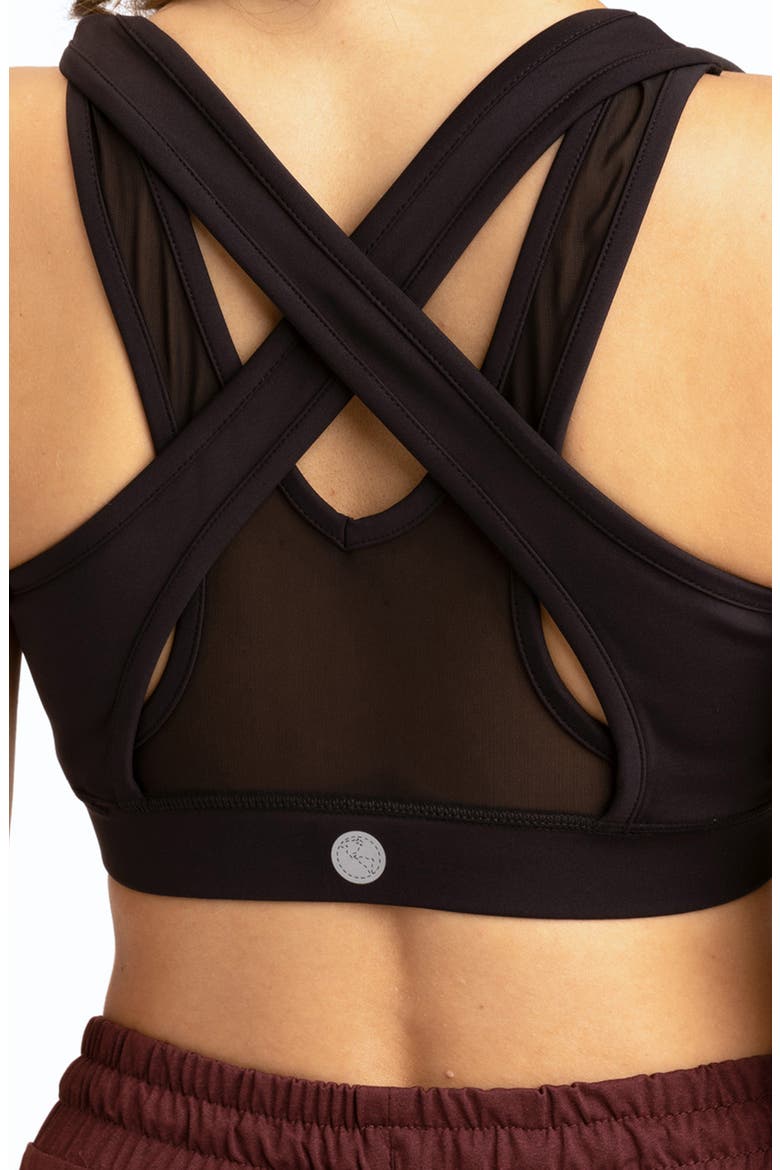 Eva Crossover Sports Bra, Alternate, color, JET BLACK