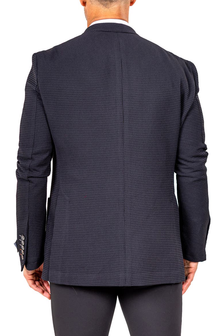 Unconstructed Marthyr014 Black Seersucker Peak Lapel Blazer, Alternate, color, BLACK