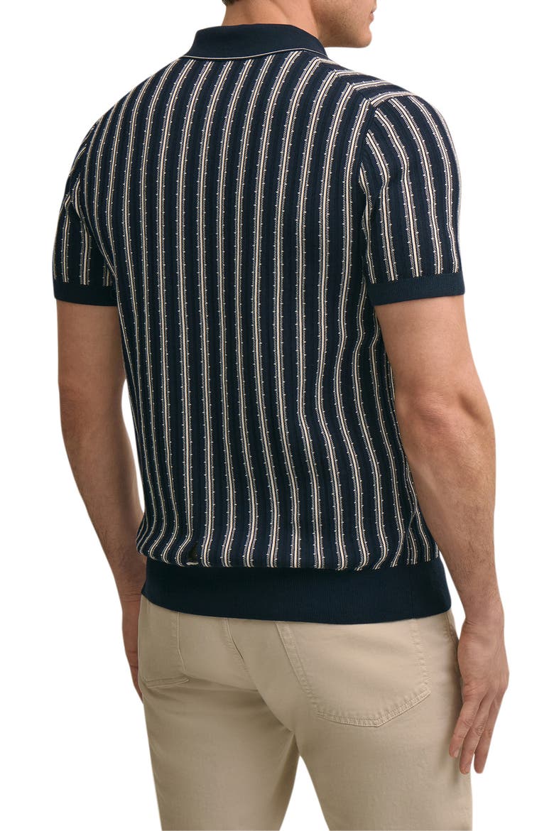 Vertical Mini Stripe Johny Collar Polo, Alternate, color, VERTICAL STRIPE NAVY