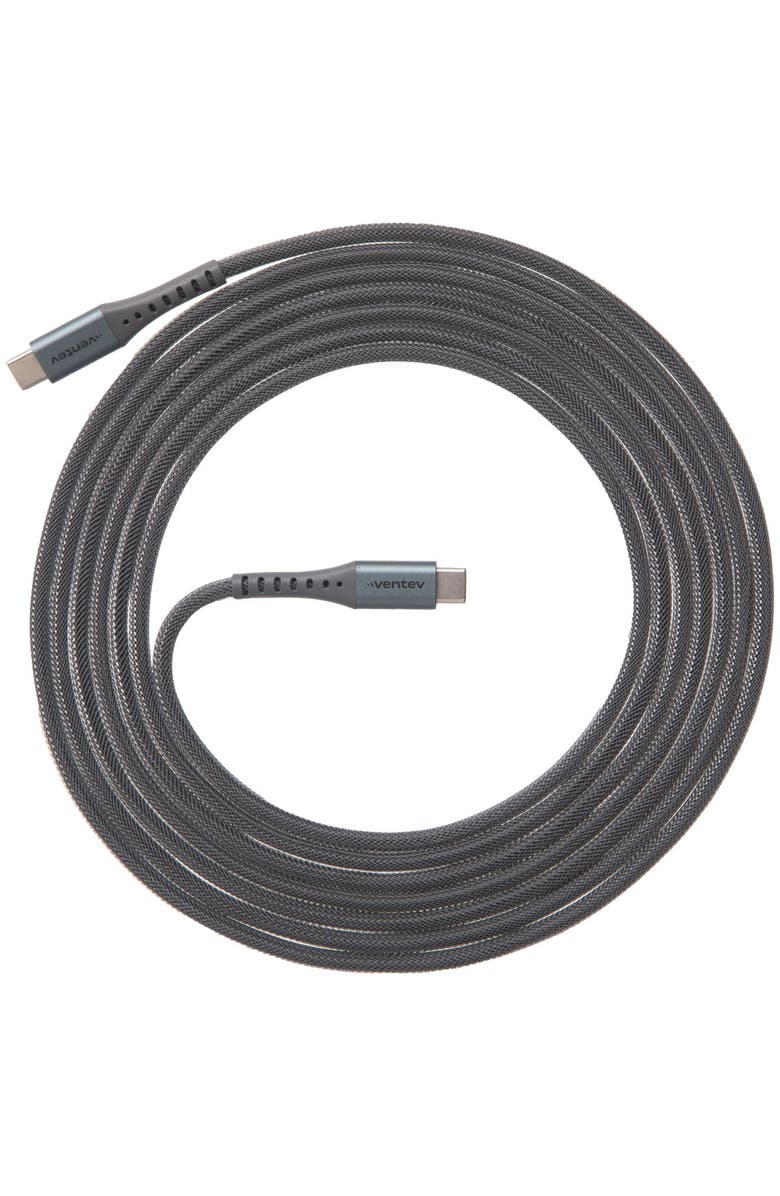 Ventev Alloy USB-C to USB-C High Speed Ultra Durable 10 Foot Cable, Main, color, Silver